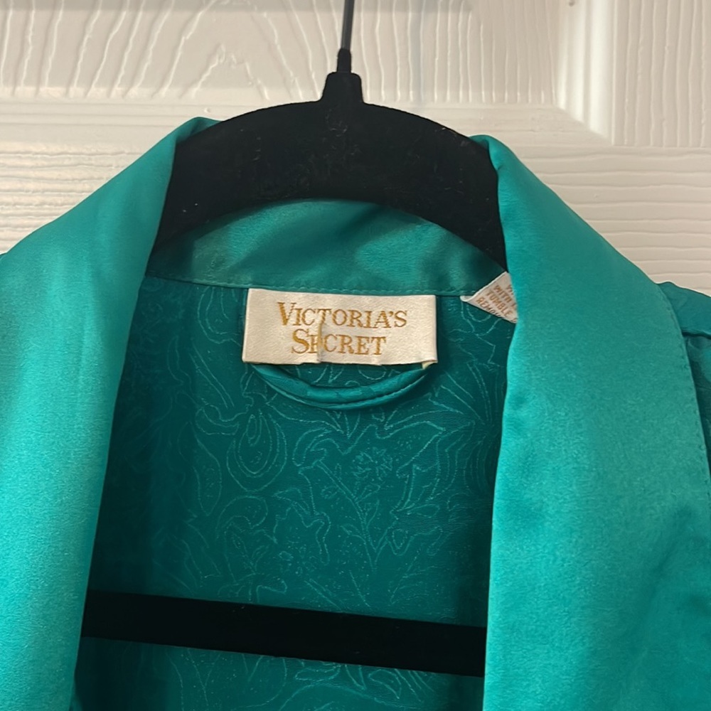 Victoria's Secret Teal Satin Robe - Picture 3 of 5